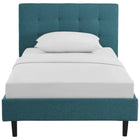 Modway Linnea Twin Bed - Teal-Non-Marking Foot Caps