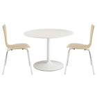 Modway Revolve 3-Piece Dining Set - White Natural-Chairs: Solid Plywood Seat