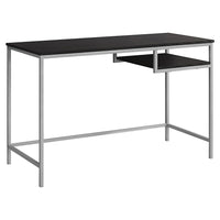 Monarch Specialties 7369 48" Computer Desk - Espresso/Silver Metal-Spacious desk top in a chic espresso laminated finish