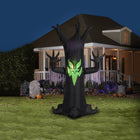 GEMMY Airblown Inflatable Halloween LightShow Projection Animated Fire & Ice Reaching Tree-Includes stakes and tethers