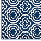 Modway Frame Transitional Moroccan Trellis Area Rug - 8 ft W x 10 ft L - Moroccan Blue/Ivory-100% Soft Heat-Set Polypropylene