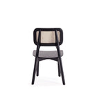 Manhattan Comfort - Lot de 2 chaises de salle à manger Versailles 18,5 po style industriel chic - noir et cannage naturel-Dossier de chaise rectangulaire arrondi unique en rotin