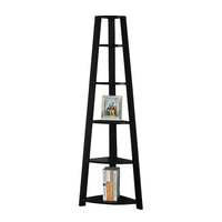 Monarch Specialties - 2499 72 po H Etagere - Noir En Coin-Bibliothèque en coin, fini noir