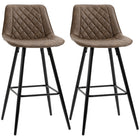 HOMCOM 27.25" Counter Height Kitchen Bar Stools - Brown - 2 Pack-Packaged in a set of 2 for a coordinating look
