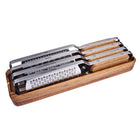 Minimal - Lot de 4 râpes à manche en bois avec socle-Housse de protection réutilisable incluse