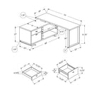 Monarch Specialties - 7713 Bureau 72 po - En Coin Executif Cerise/Noir-Assemblage requis: des instructions illustrées et tout le matériel sont fournis pour la commodité (des outils supplémentaires peuvent être nécessaires).