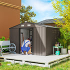Outsunny - Abri de jardin 9,1' x 6,4' x 6,3' avec kit de fondation en acier-Construit en acier galvanisé avec finition peinte pour une protection contre les intempéries