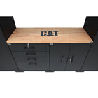 Cat - Ensemble d'armoires de garage entièrement soudées comprenant 2 casiers, 2 armoires murales, 1 armoire de base, 1 coffre à outils et un plan de travail en bois massif de 56 po-Configuration compacte pour économiser de l'espace