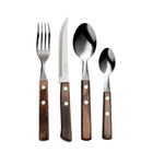 Tramontina BBQ Stainless Steel Flatware Set – Polywood Handle - Forks - Spoons - Knives - Outdoor Use - 24 Piece Set-Dark brown Polywood handles