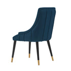 Manhattan Comfort Eda 22.83" Modern Velvet Upholstered Dining Chair - Midnight Blue-Commercial Grade Tested with Weight Capacity of 330 lb