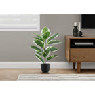 Monarch Specialties - Plante Artificielle - 27 po H - Caoutchouc - Mis En Pot - Touche Réelle - Feuilles Vertes - Pot Noir-Cette plante artificielle comporte 15 feuilles vertes bicolores réalistes à pointes blanches facilement ajustables et qui ont une sensation réelle