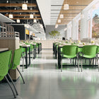 Flash Furniture HERCULES Series Green Plastic Stack Chair with Titanium Frame-Textured Seat ensures safe seating