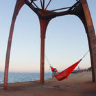Grand Trunk Double Deluxe Hammock with Straps - Charcoal/Magenta-Includes stuff sack for stress-free travel