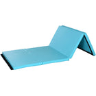 Soozier Folding Gymnastics Tumbling Mat - Exercise Mat with Carrying Handles - Light Blue - 4' W x 8' L x 2" D-Cartwheel mat perfect for tumbling, exercise programs, pilates, stretching, yoga, martial arts, gymnastics, daycare activities, and more 