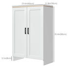 HOMCOM 23.6" L Storage Cabinet with Double Doors - White-Versatile use as sideboard or living room cabinet