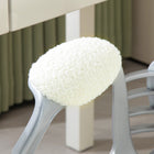 Vinsetto Tufted Office Chair with Adjustable Height and Tilt Function - White-Teddy fleece fabric is fluffy and modern