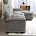 HOMCOM Chenille L-shaped Sofa Couch with Chaise Lounge - Grey-11.8" (30 cm) thick seat and 9.8" (25 cm) backrest provide optimal relaxation