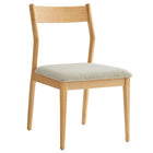 Modway - Solara Bois en tissu Fauteuils d’accompagnement à manger Ensemble de 2 - Tissage naturel à bruyère beige-Assemblée requise