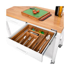 Seville Classics - Îlot de travail - 48 po L x 24 po l x 36 po H - Blanc-Cadres et bases des côtés de tiroirs en acier solide avec finition blanche en poudre durable