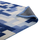 Modway Andela Interlocking Block Mosaic Area Rug - 5 ft W x 8 ft L - Multicolored Light/Dark Blue-Stain Resistant / Easy To Clean