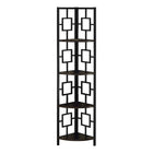 Monarch Specialties - 3612 62 po H Etagere - Espresso/Metal Noir En Coin-Bibliothèque étagère en métal à 4 niveaux avec tablettes uniformément espacées finies espresso brun foncé
