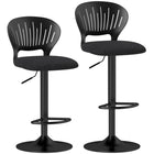 HOMCOM Counter Height Modern Swivel Bar Stools - Black - 2 Pack-A unique hollow backrest promotes airflow, keeping you cool and comfortable
