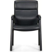 Staples Bonded Leather Guest Chair - Black-Ergonomically contoured seat and back