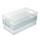 Azar Narrow Storage Tote Bin With Handle - 5.12" x 6.5"x 16.14" - Clear - 4 Pack-Built-in handles for easy carrying and repositioning