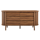 Modway Cadence 6-Drawer Curved Dresser - Walnut-7