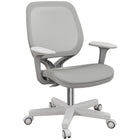 Vinsetto - Petite chaise de bureau en maille avec roulettes - gris-Mousse haute densité pour soutien et confort, adaptée à une utilisation toute la journée