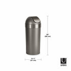 Umbra Venti 16-Gallon (62 L) Trash Can with Swing Top Lid - Pewter-Large 16.5 Gallon (62L) Capacity: Venti works with both 20-gal (75L) or 24-gal (90L) garbage bags, including draw-string and flap-tie bags
