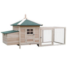 PawHut 77" Chicken Coop with Nesting Box - Natural/Green-Chicken coop, nesting box, run backyard all in a deluxe chicken coop 