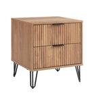 Manhattan Comfort DUMBO Modern 2-Drawer Nightstand and 3-Drawer Dresser Set - Golden Brown-30 Day Limited Manufacturer's Warranty