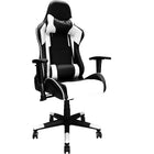 Nicer Furniture Racing Style Gaming Chair - White-Upholstered in durable PVC and breathable mesh for comfort and airflow.  