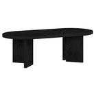 Hudson&Canal Alma 48"W Oval Coffee Table - Black Grain-A modern boho design for your living room, den, and more