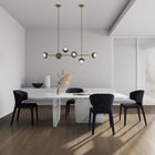 Manhattan Comfort - Lot de 2 chaises de salle à manger Conrad 52 cm style mid-century modern, revêtement en tweed tissé noir-Cadre en métal durable