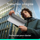 Logitech - Keys-To-Go 2, clavier Bluetooth portable pour tablette avec coque intégrée - Pale Grey-Ce petit clavier sans fil est doté de touches à charnières parfaitement espacées pour une expérience de frappe aisée et confortable