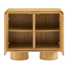 Modway Lumo 2-Door Curved Wood Accent Cabinet - Oak-9