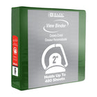 BAZIC Products 2" Slant D Ring View Binder with 2 Pockets - Green - 6 Pack-Clear View Cover on front, back & side