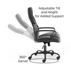 Emerge Vector Luxura Faux Leather Gaming Chair - Black/Grey-120 degree recline