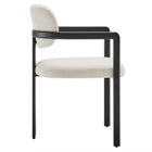 Modway Elio Barrel Fabric and Metal Dining Chair - Black/Cream-Fully Assembled