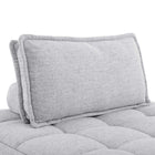 Modway Saunter Tufted Fabric Armless Chair - Light Grey-L-Shaped Rubberwood Legs