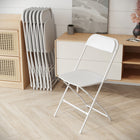 Flash Furniture – Chaise pliante série HERCULES de qualité supérieure en plastique d’une capacité de 800 lb, blanc, 10/paquet-Embouts non marquantes
