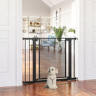 PawHut - Porte pour Animaux en Métal 29,5"-40,6" L avec Fermeture Automatique et Double Verrouillage-La porte se ferme automatiquement lorsqu'elle est ouverte à moins de 90° (elle ne se ferme pas lorsqu'elle est ouverte à moins de 15°)