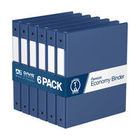 Davis Group Premium Economy Binder - Round Ring - 1" - Royal Blue - 6 Pack-3 Ring Binder