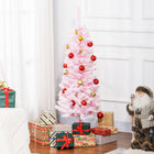 HOMCOM - Sapin de Noël artificiel fin floqué avec base en acier - Rose-Neige artificielle pulvérisée pour un look hivernal  