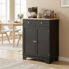 HOMCOM 26.8" L Sideboard Buffet Cabinet with Storage - Black-Suitable for kitchen, living room, bathroom to store utensils, stationery, or towels