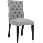 Modway Duchess Fabric Dining Chair - Light Grey - 4 Pack-Luxuriously Tufted Button Back