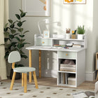 Qaba - Ensemble bureau et chaise pour enfants (2 pièces) avec rangement et étagères - Vert-Le rangement spacieux avec deux tiroirs et des étagères permet d'organiser les fournitures de manière ordonnée 