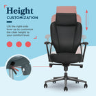 La-Z-Boy Venetta Ergonomic Swivel Executive Office Chair - Black-Tilt tension knob for customized recline settings